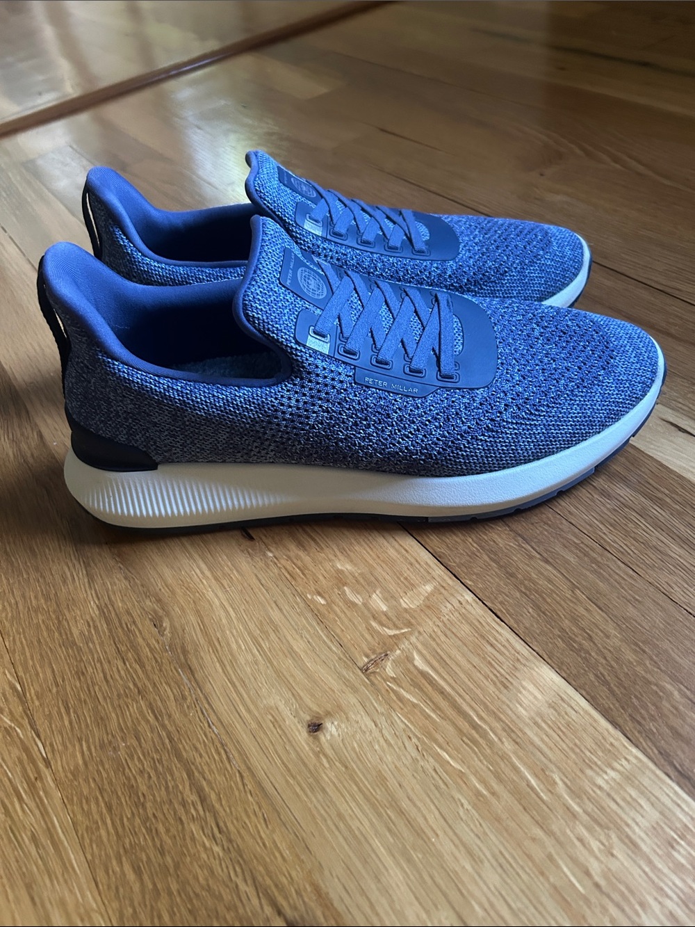 Peter Millar Men's Blue Knit Casual Sneakers